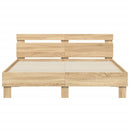 sengeramme med sengegavl 140x190 cm konstrueret træ sonoma-eg