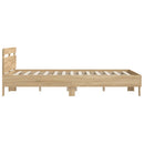 sengeramme med sengegavl 140x190 cm konstrueret træ sonoma-eg