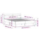 sengeramme med sengegavl 140x190 cm konstrueret træ sonoma-eg