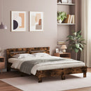 sengeramme med sengegavl 140x190 cm konstrueret træ røget eg