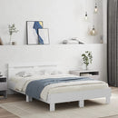 sengeramme med sengegavl 135x190 cm konstrueret træ hvid