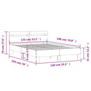 sengeramme med sengegavl 135x190 cm konstrueret træ brunt eg