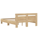 sengeramme med sengegavl 120x190 cm konstrueret træ sonoma-eg
