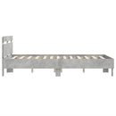 sengeramme med sengegavl 120x190 cm konstrueret træ betongrå