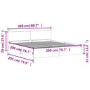 sengeramme med sengegavl 200x200 cm hvid