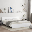 sengeramme med sengegavl 200x200 cm hvid