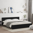 sengeramme med sengegavl 200x200 cm sort