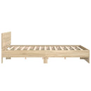 sengeramme med sengegavl 200x200 cm sonoma-eg