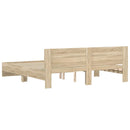 sengeramme med sengegavl 200x200 cm sonoma-eg