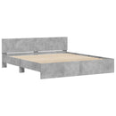 sengeramme med sengegavl 200x200 cm betongrå