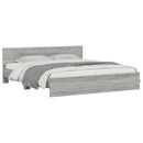sengeramme med sengegavl 200x200 cm grå sonoma-eg