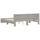 sengeramme med sengegavl 200x200 cm grå sonoma-eg
