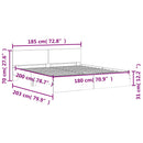 sengeramme med sengegavl 180x200 cm hvid