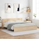 sengeramme med sengegavl 180x200 cm sonoma-eg