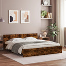 sengeramme med sengegavl 180x200 cm røget egetræsfarve