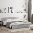sengeramme med sengegavl 180x200 cm grå sonoma-eg
