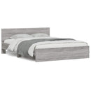 sengeramme med sengegavl 150x200 cm grå sonoma-eg