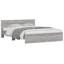 sengeramme med sengegavl 150x200 cm grå sonoma-eg