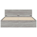 sengeramme med sengegavl 150x200 cm grå sonoma-eg