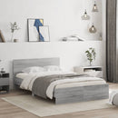 sengeramme med sengegavl 135x190 cm grå sonoma-eg