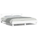 sengeramme med sengegavl og LED-lys 200x200 cm hvid