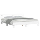 sengeramme med sengegavl og LED-lys 180x200 cm hvid