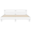 sengeramme med sengegavl og LED-lys 180x200 cm hvid