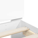 sengeramme med sengegavl og LED-lys 180x200 cm hvid