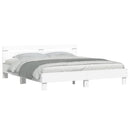 sengeramme med sengegavl og LED-lys 160x200 cm hvid