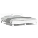 sengeramme med sengegavl og LED-lys 160x200 cm hvid