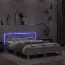 sengeramme med sengegavl og LED-lys 150x200 cm hvid