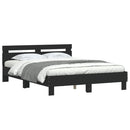 sengeramme med LED uden madras 150x200 cm sort
