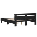 sengeramme med LED uden madras 150x200 cm sort