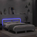 sengeramme med sengegavl og LED-lys 140x200 cm hvid