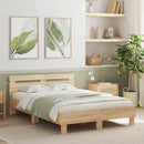sengeramme med sengegavl og LED-lys 120x200 cm sonoma-eg