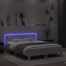 sengeramme med sengegavl og LED-lys 140x190 cm sonoma-eg