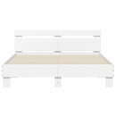 sengeramme med sengegavl og LED-lys 140x190 cm sonoma-eg