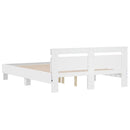 sengeramme med sengegavl og LED-lys 140x190 cm sonoma-eg