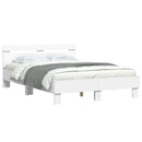 sengeramme med sengegavl og LED-lys 120x190 cm hvid