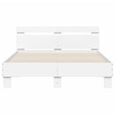 sengeramme med sengegavl og LED-lys 120x190 cm hvid