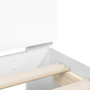 sengeramme med sengegavl og LED-lys 120x190 cm hvid