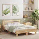 sengeramme med sengegavl og LED-lys 120x190 cm sonoma-eg