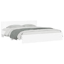 sengeramme med sengegavl og LED-lys 180x200 cm hvid