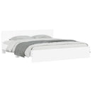 sengeramme med sengegavl og LED-lys 180x200 cm hvid