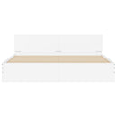 sengeramme med sengegavl og LED-lys 180x200 cm hvid