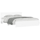 sengeramme med sengegavl og LED-lys 160x200 cm hvid