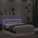 sengeramme med sengegavl og LED-lys 160x200 cm hvid
