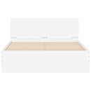 sengeramme med sengegavl og LED-lys 120x200 cm hvid