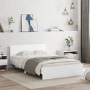 sengeramme med sengegavl og LED-lys 140x190 cm sonoma-eg