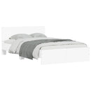 sengeramme med sengegavl og LED-lys 140x190 cm sonoma-eg